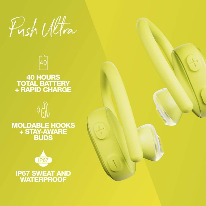 Skullcandy Push Ultra True Wireless In-Ear Earbuds - Electric Yellow