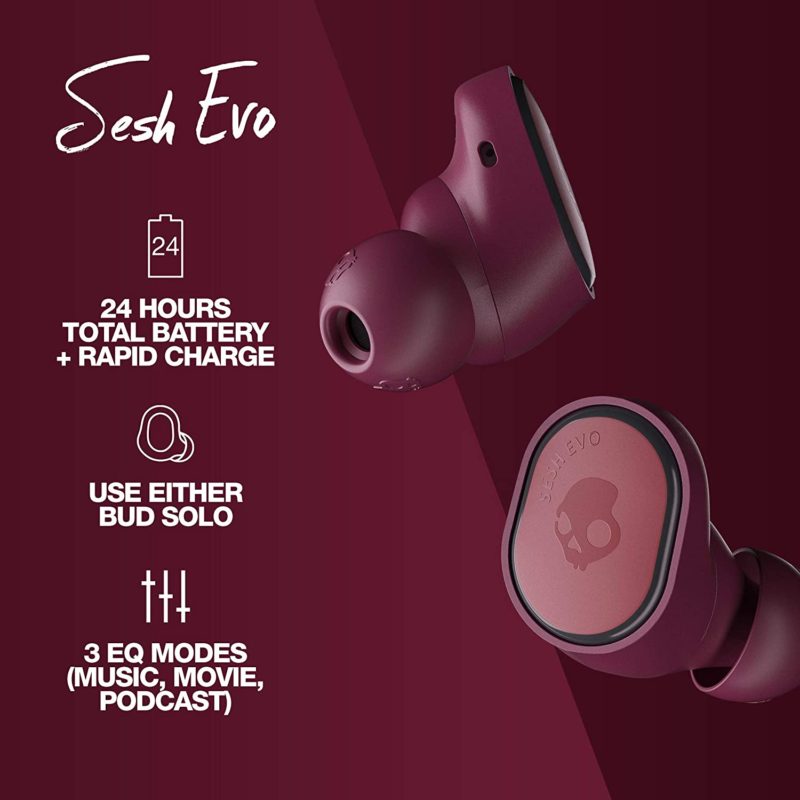 Skullcandy Sesh Evo True Wireless In-Ear Earbud - Deep Red