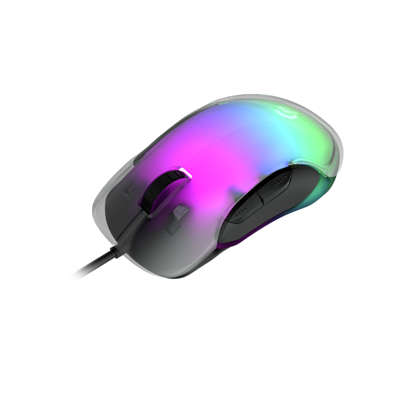 Porodo Gaming Mouse RGB 8D Crystal Shell 12800 DPI